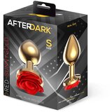 LATETOBED Zlat kovinski analni čep z rdečo vrtnico - S (R900338) | Shoptok.si