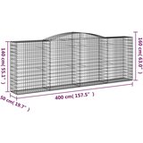  Lučne gabionske košare 4 kom 400x50x40/60 cm pocinčano željezo | shoptok.hr