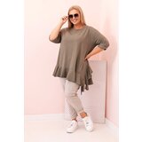 Kesi Włoski Women's Plus Size blouse with cotton, featuring a pocket and rolled sleeves kiwi | Shoptok.si