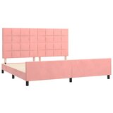  Okvir za krevet s uzglavljem ružičasti 200x200 cm baršunasti | Eponuda.ba