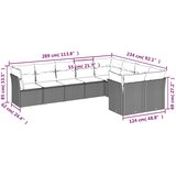  9-dijelni set vrtnih sofa od poliratana s jastucima svjetlosivi | shoptok.hr