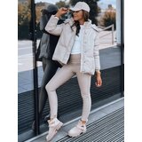 DStreet Women's leather jacket COLLAR beige | shoptok.hr