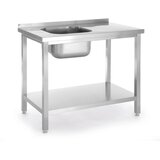 Hendi Sto sa sudoperom i policom, pričvršćen šrafovima, Kitchen Line, 800x600x(H)850mm Cene