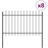  Ograda za vrt s šiljastim vrhom Siva 13 6x0 8 m Čelik | shoptok.hr