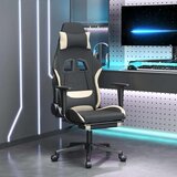  Gaming stolica od tkanine s osloncem za noge crna-krem - Crna i krem 1 Sa naslonom za noge Cijene