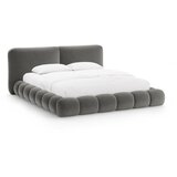 Micadoni Temno siva oblazinjena zakonska postelja s prostorom za shranjevanje z letvenim dnom 200x200 cm Solange – | Shoptok.si