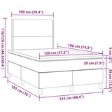  box spring s madracem LED crni 120 x 190 cm od tkanine | shoptok.hr