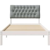  Posteljni okvir z oblazinjenim vzglavjem Bela 100 x 200 cm, (5000084531) | Shoptok.si