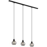 QAZQA Modern railsysteem zwart met 3 hanglampen 1-fase - Iconic Lava Cene