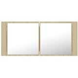  LED kupaonski ormarić s ogledalom boja hrasta 100x12x45 akrilni | shoptok.hr