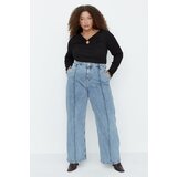 Trendyol Curve Blue High Waist Wideleg Jeans Cijene