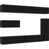  Set od 7 komada TV kabineta zidnog crnog hrasta konstruiranog drveta | shoptok.hr