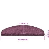  Prostirke za stepenice 15 kom 65x21x4 cm tamnoljubičaste poluokrugle velike | shoptok.hr