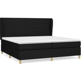  Box spring postelja z vzmetnico črn 200x200 cm blago, (20896779) | Shoptok.si