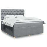 vidaXL Krevet s oprugama i madracem svjetlosivi 200 x 200cm od tkanine | shoptok.hr