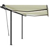 vidaXL Avtomatska tenda LED + senzor 3x2,5 m krem, (20609214) | Shoptok.si