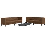 vidaXL Komplet Chesterfield kavčev 2-delna rjavo umetno usnje Cene