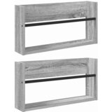  Polica za časopise s policom 2 pcs Siva Sonoma 60 x 12 x 30 cm | shoptok.hr
