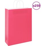 vidaXL Papirnate vrećice 250 kom s ručkama ružičaste 32x12x42 cm | shoptok.hr