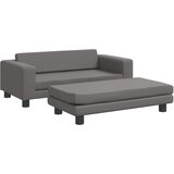 Krevet za pse s produžetkom sivi 100 x 50 x 30 cm umjetna koža | Eponuda.com