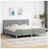 vidaXL Okvir kreveta s madracem Svjetlosiva 180 x 200 cm Tkanina - Svjetlosiva 180 x 200 cm | shoptok.hr