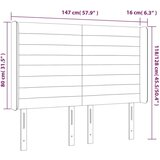  Uzglavlje plavo 147 x 16 x 118/128 cm od tkanine | shoptok.hr