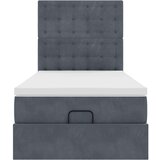 vidaXL Otomanski posteljni okvir z vzmetnicami siv 90x190cm žamet | Shoptok.si