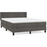  Box spring postelja z vzmetnico temno siva 140x200 cm žamet, (20725769) | Shoptok.si