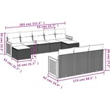  10-dijelni set vrtnih sofa s jastucima crni od poliratana | shoptok.hr