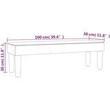  Klupa crna 100x30x30 cm od tkanine | shoptok.hr