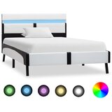vidaXL Okvir za krevet od umjetne kože LED bijelo-crni 90 x 200 cm Cijene
