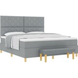  Krevet s kutijom s madracem i klupom Svijetlosiva 180x200 cm Tkanina | shoptok.hr