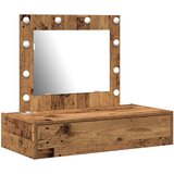 Maison Chic Stenska omarica - Zidna omarica za ličenje z LED lučmi v starem lesu iu8, (22062383) | Shoptok.si