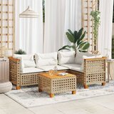 vidaXL 5-dijelni vrtni set sofa s jastucima bež od poliratana | shoptok.hr