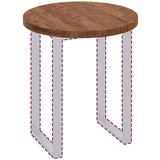 vidaXL Nepremična površina Temno rjava Ø 70 x 4 cm Trda hrastovina | Shoptok.si