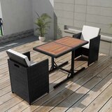  3-dijelni bistro set od poliratana s jastucima crni | shoptok.hr