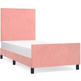  Posteljni okvir z vzglavjem roza 100x200 cm žamet, (20905887) | Shoptok.si