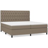  Krevet s oprugama i madracem smeđesivi 200x200 cm od tkanine | shoptok.hr