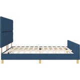 vidaXL Postelja Modra 200x200 cm Tkanina, (22049071) | Shoptok.si
