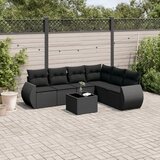 vidaXL 7-dijelni set vrtnih sofa od poliratana s jastucima crni | shoptok.hr