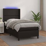  Krevet box spring s madracem LED crni 80x200 cm od umjetne kože Cijene