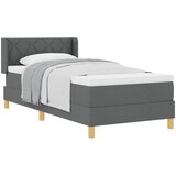 vidaXL krevet s box springom s dušekom tamnosivi 100x200 cm tkanina, uzglavlje dizajn dijamantnih blokova tamnosivo 100 cm tkanina Cijene