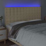  LED posteljno vzglavje krem 180x5x118/128 cm blago | Shoptok.si