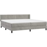  Krevet s oprugama i madracem svjetlosivi 200x200 cm baršunasti | shoptok.hr