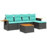  6-dijelni set vrtnih sofa od poliratana s jastucima crni | shoptok.hr
