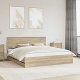  Krevetna konstrukcija s ladicama Sonoma hrast 200 x 200 cm | shoptok.hr
