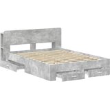  Okvir kreveta s pohranom Betonska siva 150 x 200 cm | shoptok.hr