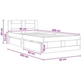  Krevetna konstrukcija 2 kom. Staro drvo Konstruirano drvo | shoptok.hr