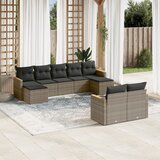  The Living Store Vrtna sedežna garnitura 9-delna z blazinami siv poli ratan - Vrtna Sedežna Garniture, (21469046) | Shoptok.si