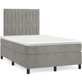 vidaXL Box spring postelja z vzmetnico svetlo siva 120x190 cm žamet Cene